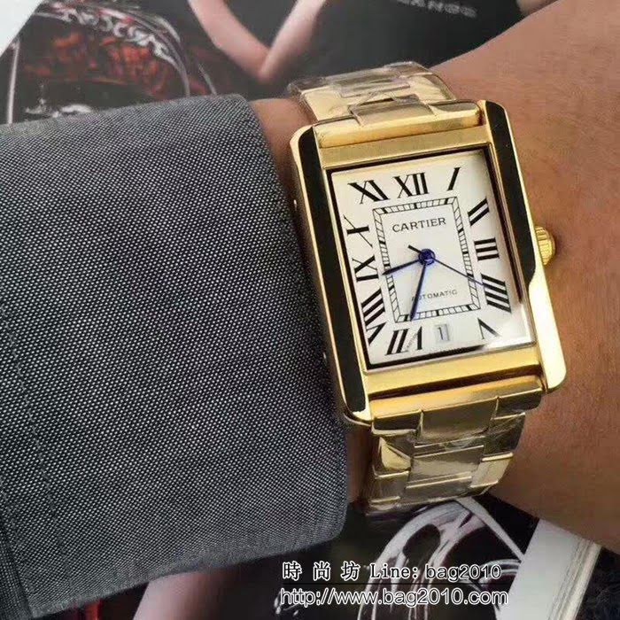 CARTIER卡地亞 坦克 經典機械情侶腕表 WSS2240